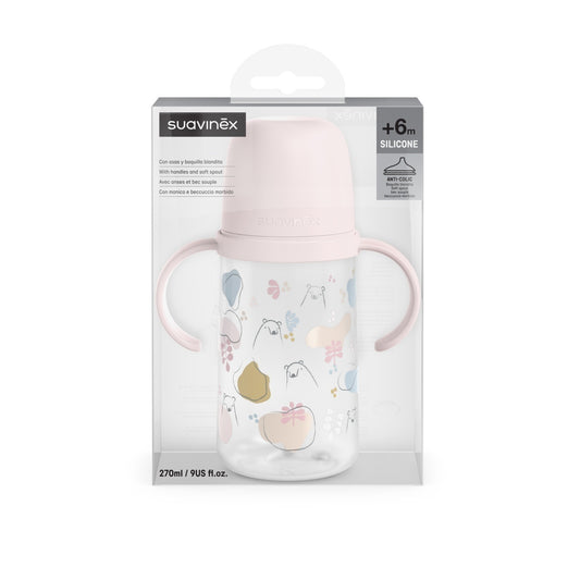 Cana cu muștiuc din silicon, 270 ml, Bears, albastru, - Roz [ps:a82ce40e-6039-47d2-ab02-f09798a40350]