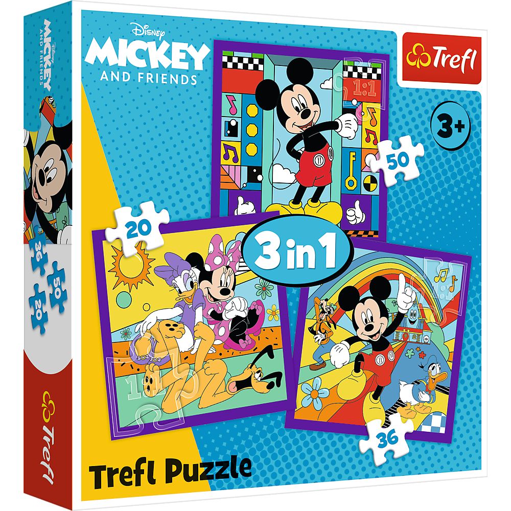 PUZZLE TREFL 3IN1 MICKEY MOUSE SI PRIETENII MICKEY SI - Imagine 1 [ps:138e2188-47c7-42b9-8e08-67920cacfcf0]
