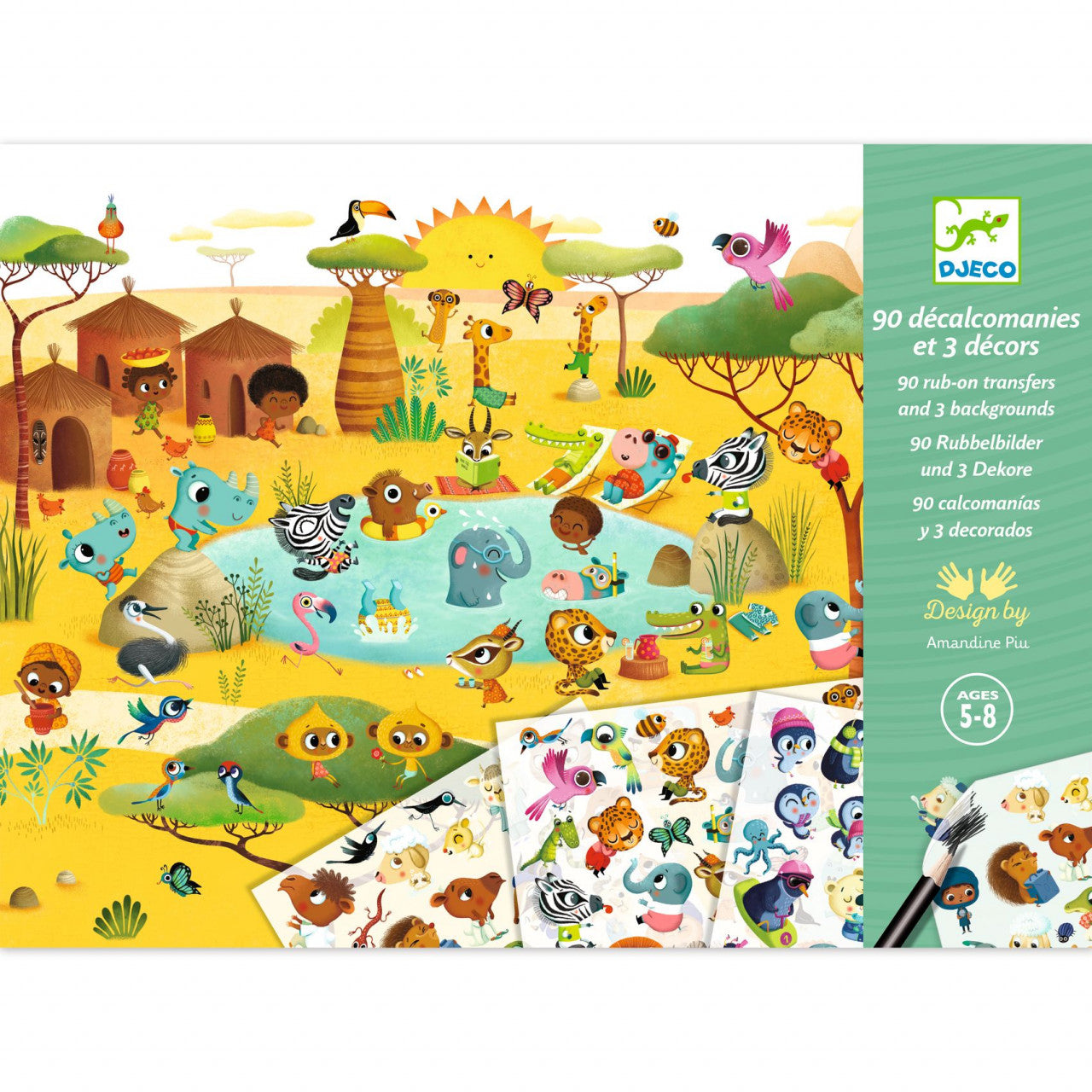 Joc creativ cu abtibilduri Savana, desert si Polul Nord, - Imagine 1 [ps:a469c936-e756-4538-b8a0-613486d2478e]