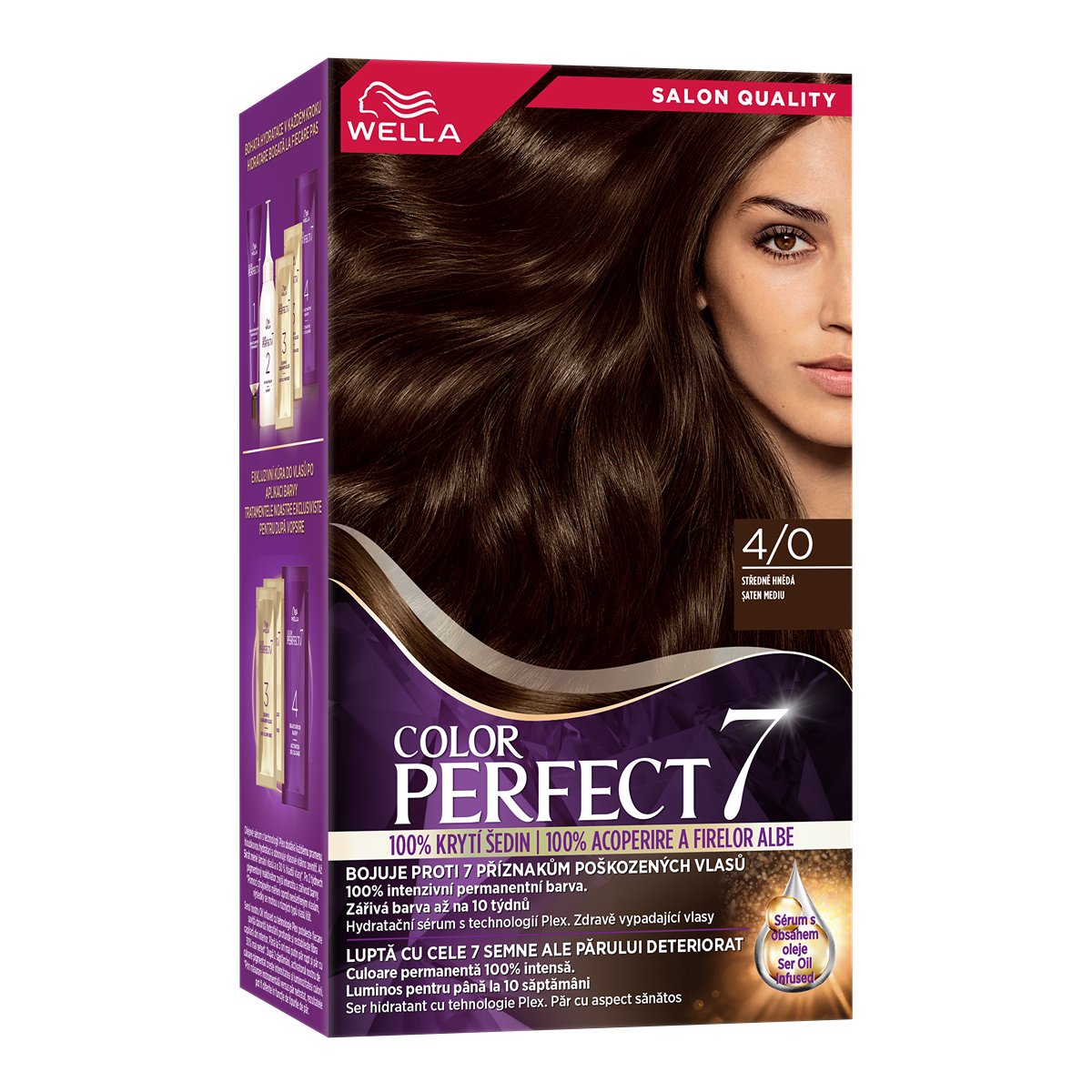 COLOR PERFECT 7, vopsea de par, nuanta saten mediu, nr 4/0 - Imagine 1