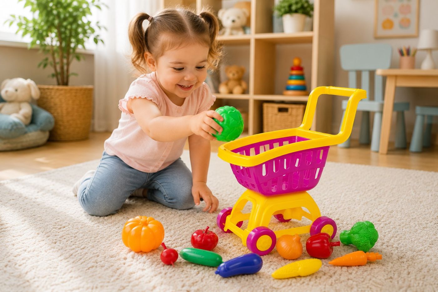 Cărucior Cumpărături cu Legume Roșu Argintiu Viva Toys - Rosu Galben (1) [ps:bd34822d-c10d-4646-9fca-7ea96a5c5056]