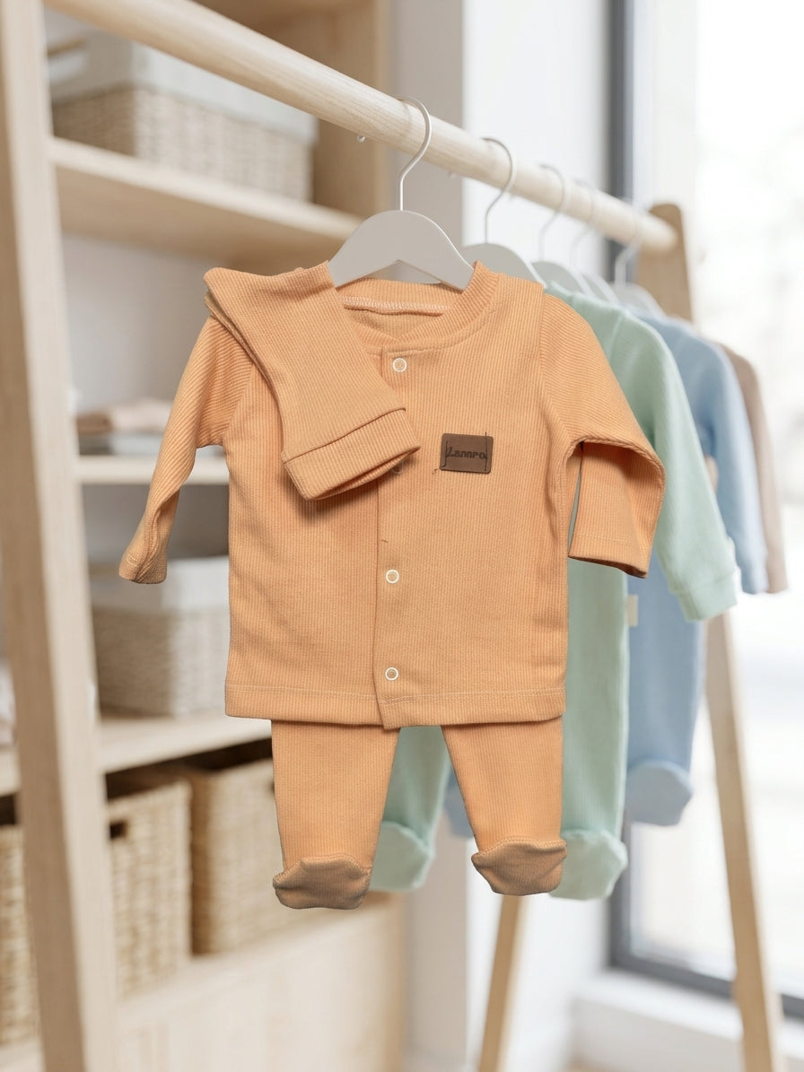 Set Nou-Născut Tricot Reiat cu Căciuliță Roz 0-3 Luni INFANT - Portocaliu (1) [ps:83b59daa-ada5-42c3-8d29-cb61a9ec2790]