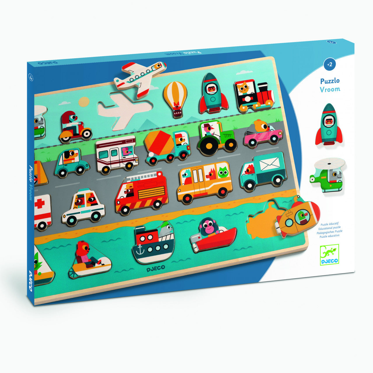 Puzzle din lemn Vroom-vroom, Djeco - Imagine 1 [ps:e57866c2-add1-46e4-b40b-bab67b31210f]