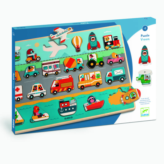 Puzzle din lemn Vroom-vroom, Djeco - Imagine 1 [ps:e57866c2-add1-46e4-b40b-bab67b31210f]