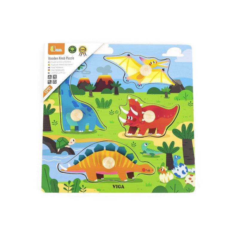Puzzle cu manere, Dinozauri, Viga [ps:b96c56b3-d837-4451-8d84-93234532b5c6]