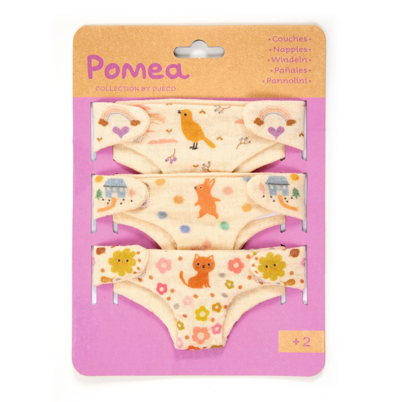 Colectia Pomea Set 3 scutece pentru papusi bebelus, Djeco - Imagine 1 [ps:9a5e1e6c-f2d5-43dc-8d43-60de87b41e27]