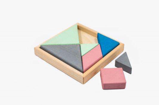 Set handmade Marc toys, Tangram Turcoaz - Verde [ps:4a713a3c-f271-4ef9-bdeb-ccb7489ad73b]