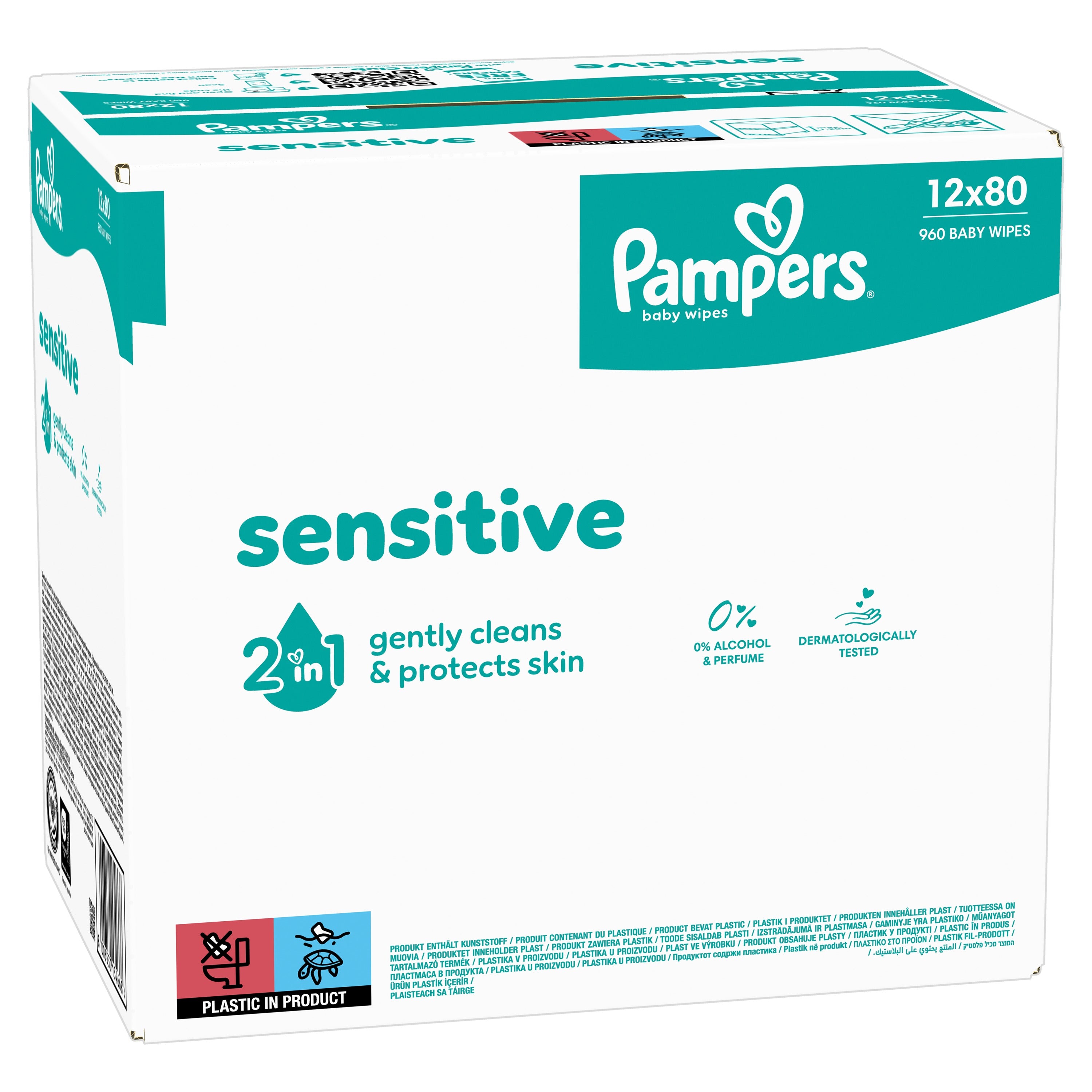 PAMPERS Sensitive, servetele umede, pentru copii, 12 - Imagine 1