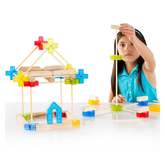 Set Construcții Texo 100 Piese Guidecraft | Jucărie Creativă - Default Title (1) [ps:8bbbc697-073b-4c36-8e17-d09b37f4f319]