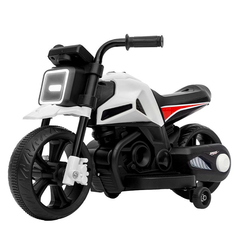 Motocicletă Electrică Flippy cu Roți Ajutătoare, Alb-Negru - Default Title (1) [ps:06428c55-6da0-4ac7-8c7e-7f9906f25a93]