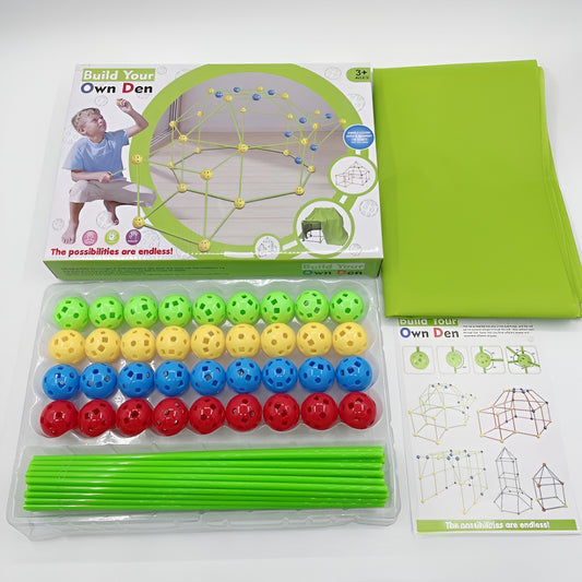 Kit Constructie Fort 3D Flippy, 36 Sfere si 51 Tije, Verde - Default Title (1) [ps:0608c8dc-55af-4eef-b7f3-eb40911b0003]