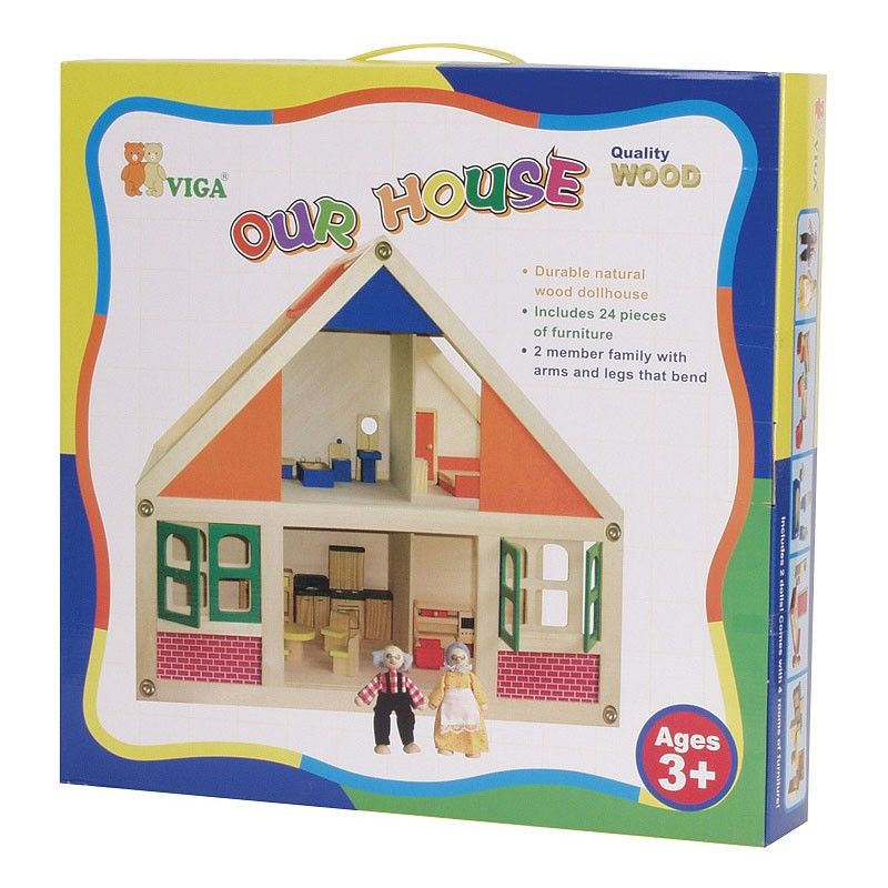 Căsuță de Păpuși din Lemn cu Mansardă Viga Toys - Default Title (1) [ps:f0aee6fd-4aff-41f1-9fe7-c8d5e298cad9]