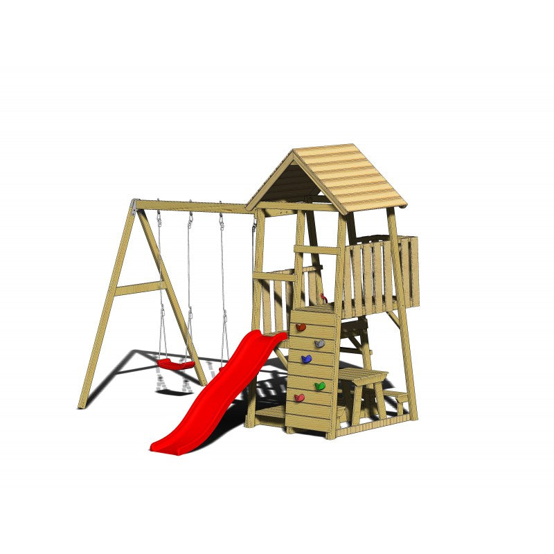 Turn de joaca cu 2 platforme, panou de catarare, - Imagine 1 [ps:418a2770-0ec7-4d00-888a-29f2051c21c0]