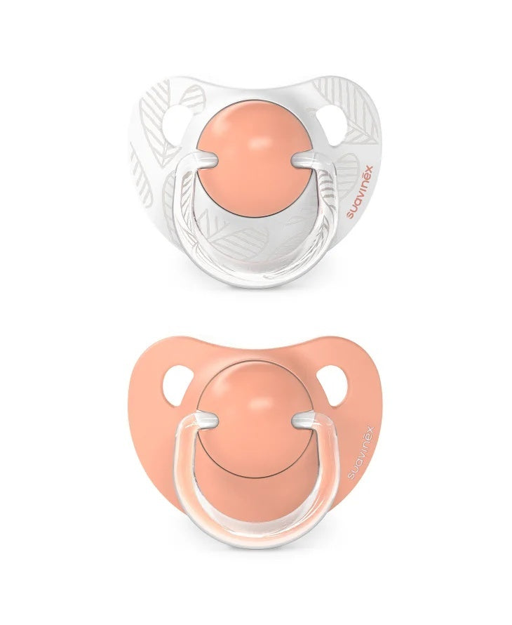 Suzetă anatomică din silicon, 2 buc 6-18 luni piersică - Imagine 1