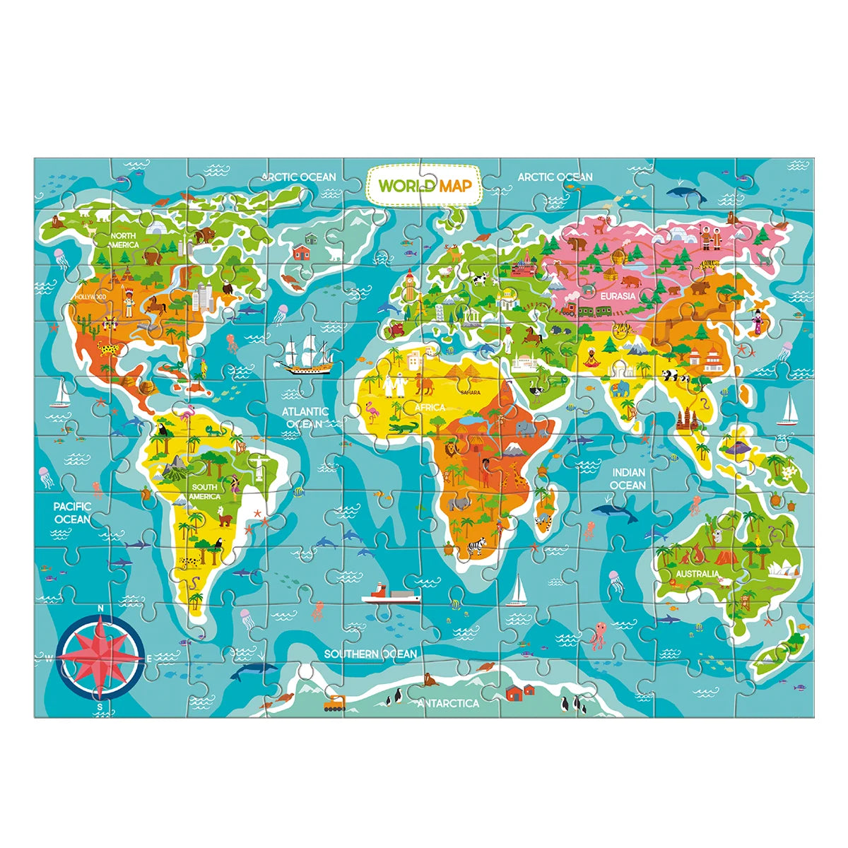 Puzzle Harta Lumii Dodo Toys, 100 piese - Educațional - Default Title (1) [ps:a3b5f084-572a-4f39-9a03-ac36ae6b94de]