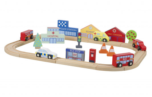 Circuit cu vehicule utilitare, Orange Tree Toys - Imagine 1 [ps:bec8b514-e4a0-461b-bcf5-447e76324329]