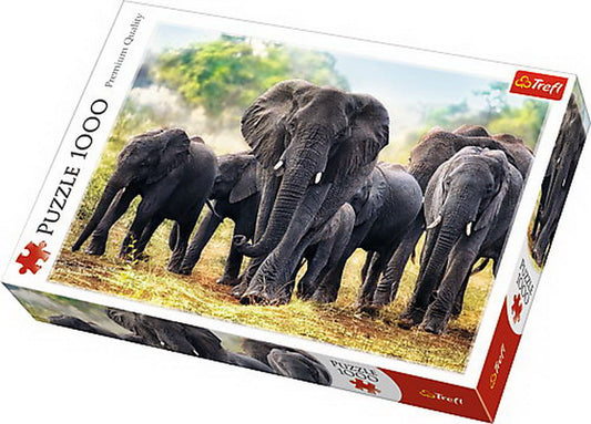 PUZZLE TREFL 1000 ELEFANTI AFRICANI - Imagine 1 [ps:6434a3e9-f2c2-4666-ba06-60e0d65c1f49]