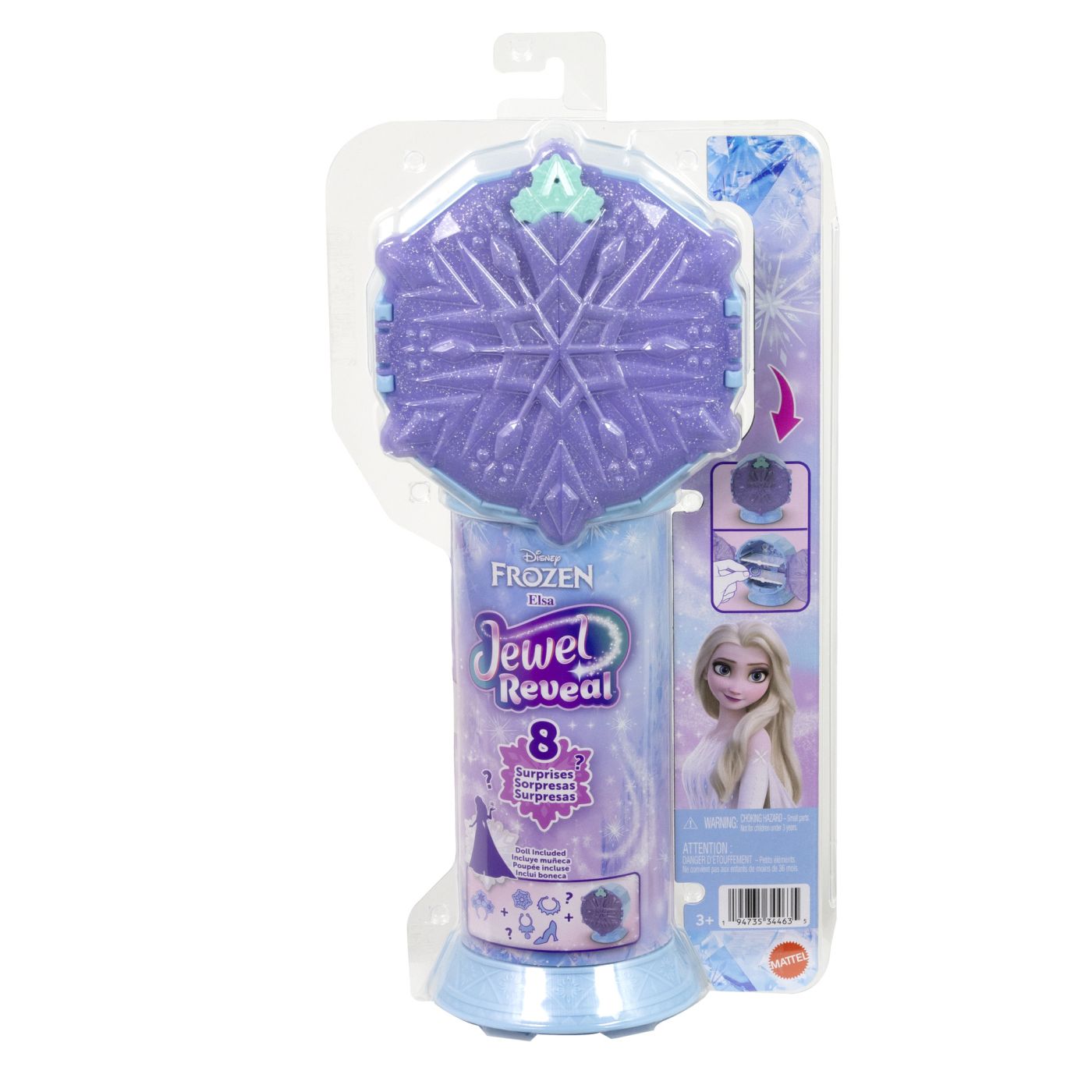DISNEY FROZEN JEWEL REVEAL PAPUSA ELSA Mattel - Imagine 1