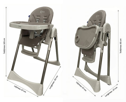 MIILUNA SCAUN DE MASA PLIABIL ANDROMEDA, TAUPE VIVA TOYS - Imagine 1