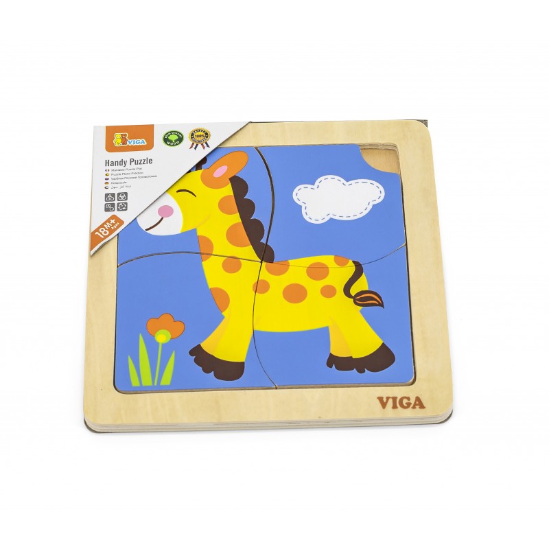 Puzzle din lemn din 4 piese mari - girafa Viga - Imagine 1 [ps:731a9bd7-618c-434b-aec1-db2bdcf52754]
