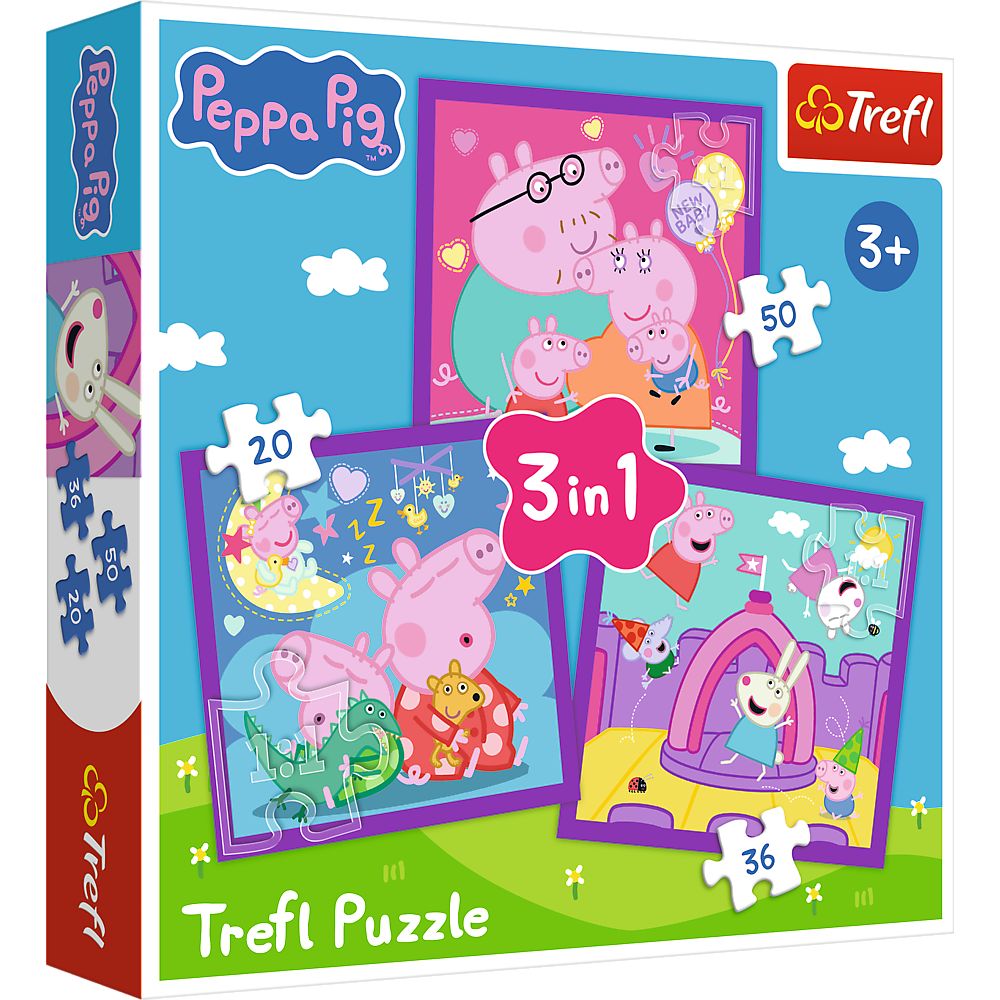PUZZLE TREFL 3IN1 OBICEIURILE LUI PEPPA  PIG - Imagine 1 [ps:292747c4-57e1-4713-8b55-f834b062f665]