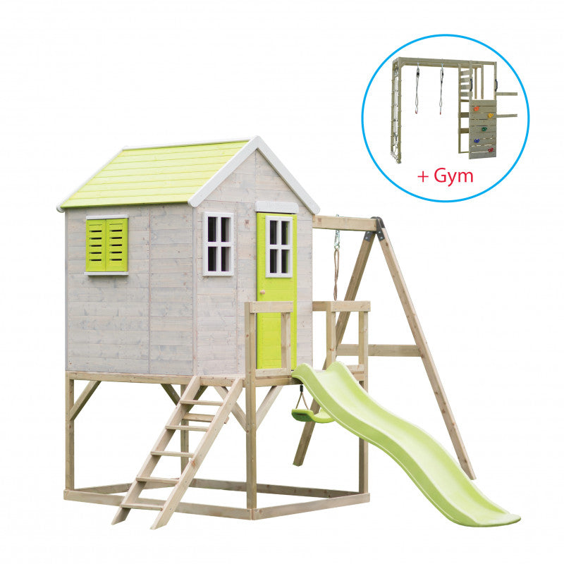 Casuta de gradina Lime Lodge cu tobogan, leagan, modul - Imagine 1 [ps:2d99aeac-5f0a-4de3-825c-53cc8fde161e]