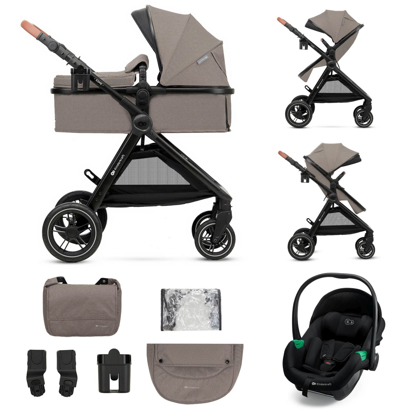 CARUCIOR KINDERKRAFT ESME PRO, 3 IN 1, SAND BEIGE - Imagine 1 [ps:bd1b7d9b-15b8-42ba-884b-e65f0fee99e8]