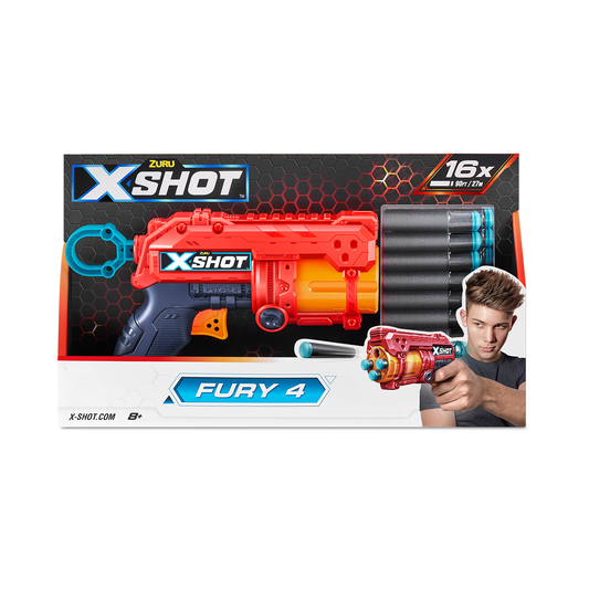 X-SHOT Blaster Excel Fury 4, arma de jucarie, 16 proiectile - Imagine 1 [ps:2271e508-7211-4d0f-bd3f-f3b45f24e5eb]