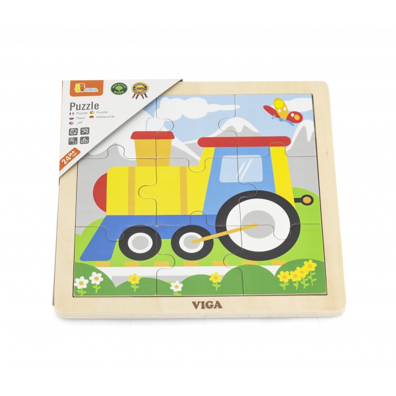 Puzzle din 9 piese mari - tren Viga - Imagine 1
