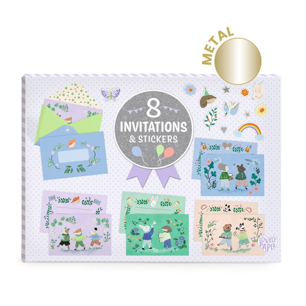Set de invitatii Parada animalelor, Djeco - Imagine 1 [ps:76f06940-f5e3-45ef-b282-f826632a6c17]