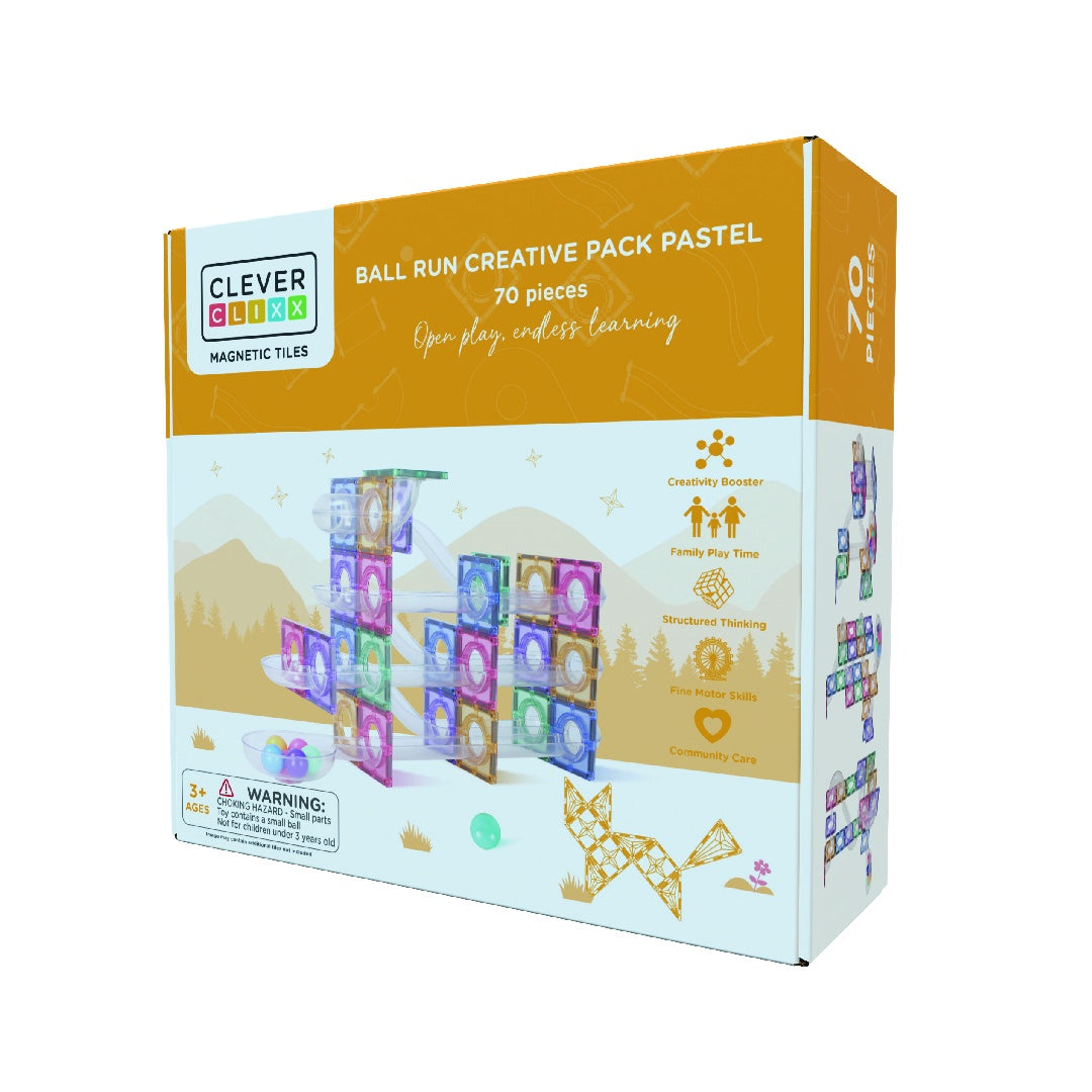 Joc magnetic Circuit pastel cu bile - 70 Piese, Cleverclixx - Imagine 1 [ps:6e0e519c-3858-45ac-ac9a-8f77399ccb83]