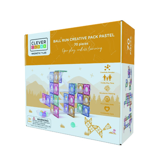Joc magnetic Circuit pastel cu bile - 70 Piese, Cleverclixx - Imagine 1 [ps:6e0e519c-3858-45ac-ac9a-8f77399ccb83]