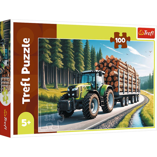 PUZZLE TREFL 100 TRACTOR FORESTIER CU LEMNE - Imagine 1 [ps:61b8e917-dfbe-4c42-98c3-305bc74938a2]