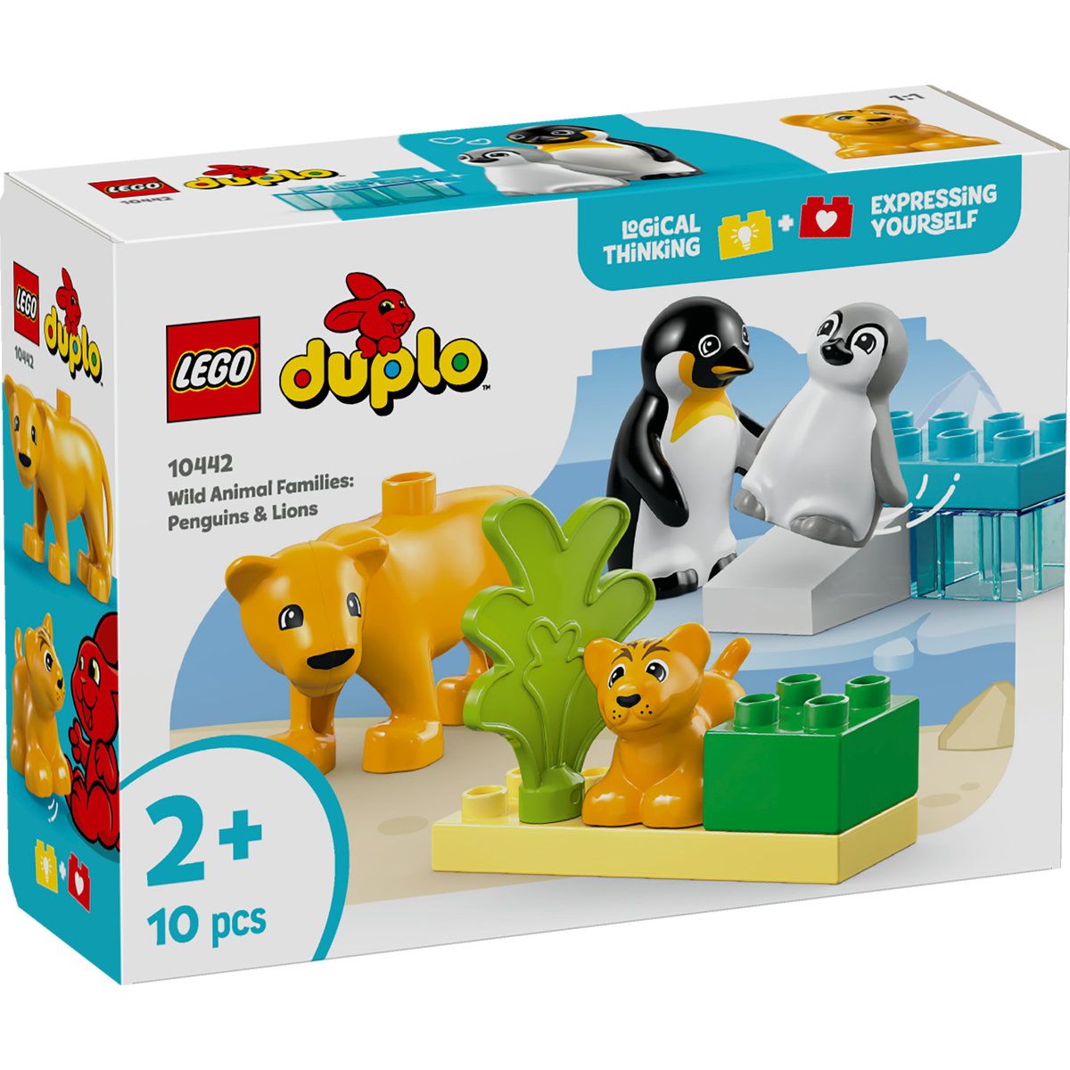 LEGO DUPLO FAMILII DE ANIMALE SALBATICE: PINGUINI SI LEI - Imagine 1