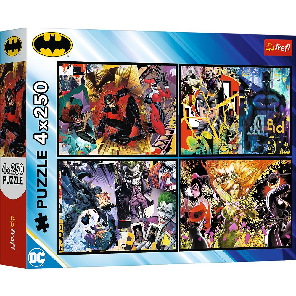 PUZZLE TREFL 4X250 BATMAN DC BATMAN IN ACTIUNE - Imagine 1 [ps:b0d38484-0aae-4340-886a-44bf1b4dbab9]