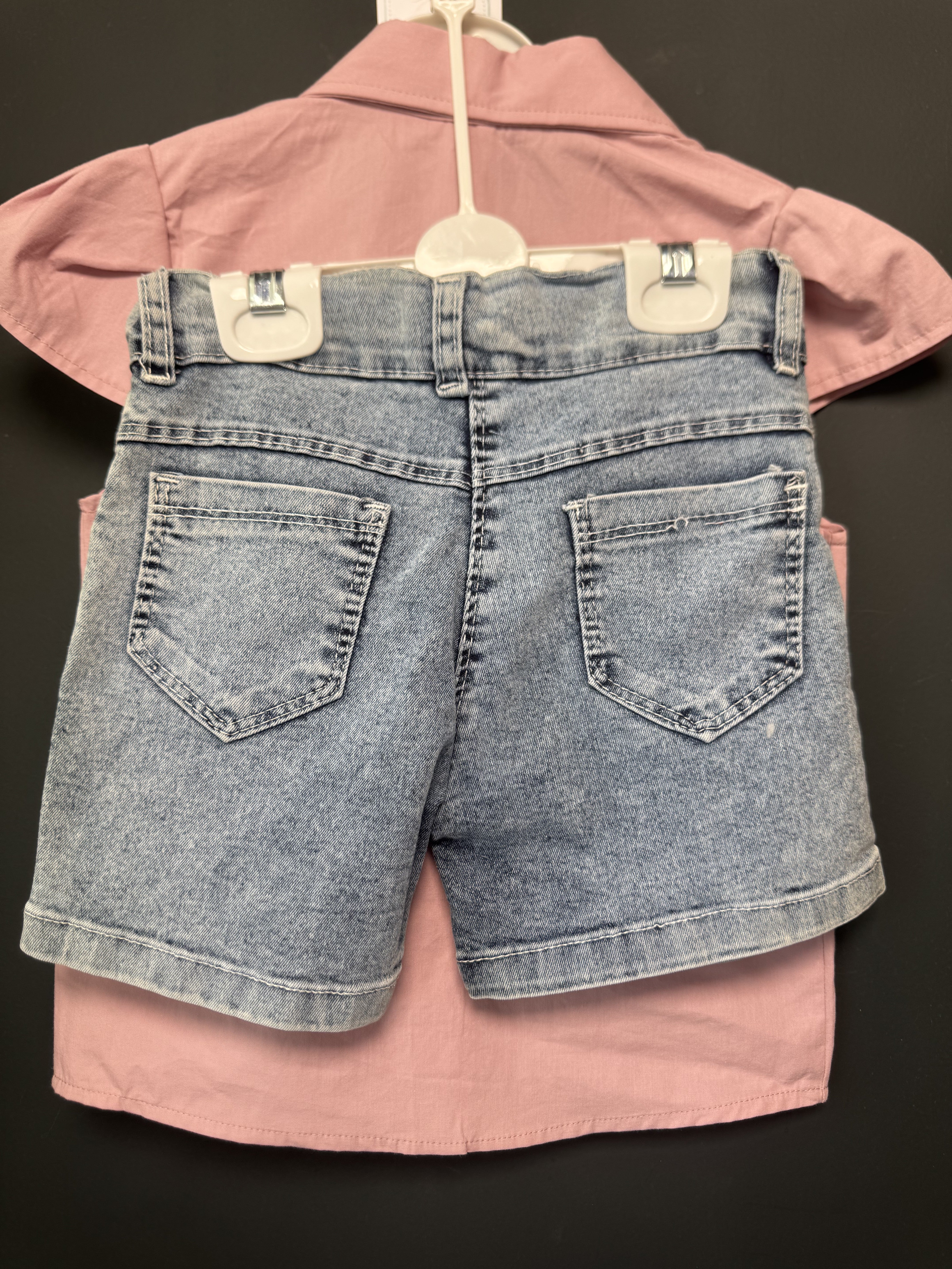 Set cămașă roz cu flori perlate și blugi scurți Pampal - 4-5 ANI (1) [ps:8d4810e1-5f68-4e48-b47d-85a216439d9a]