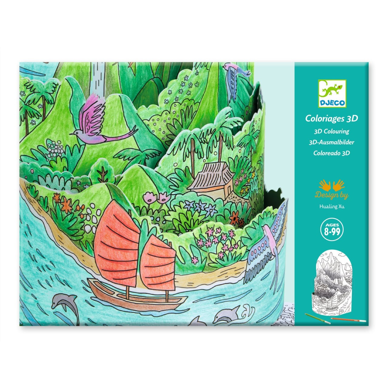 Planse de colorat si asamblat Peisaj insular - Imagine 1 [ps:045b7756-f5f6-4573-841f-b779e6fcf9ae]