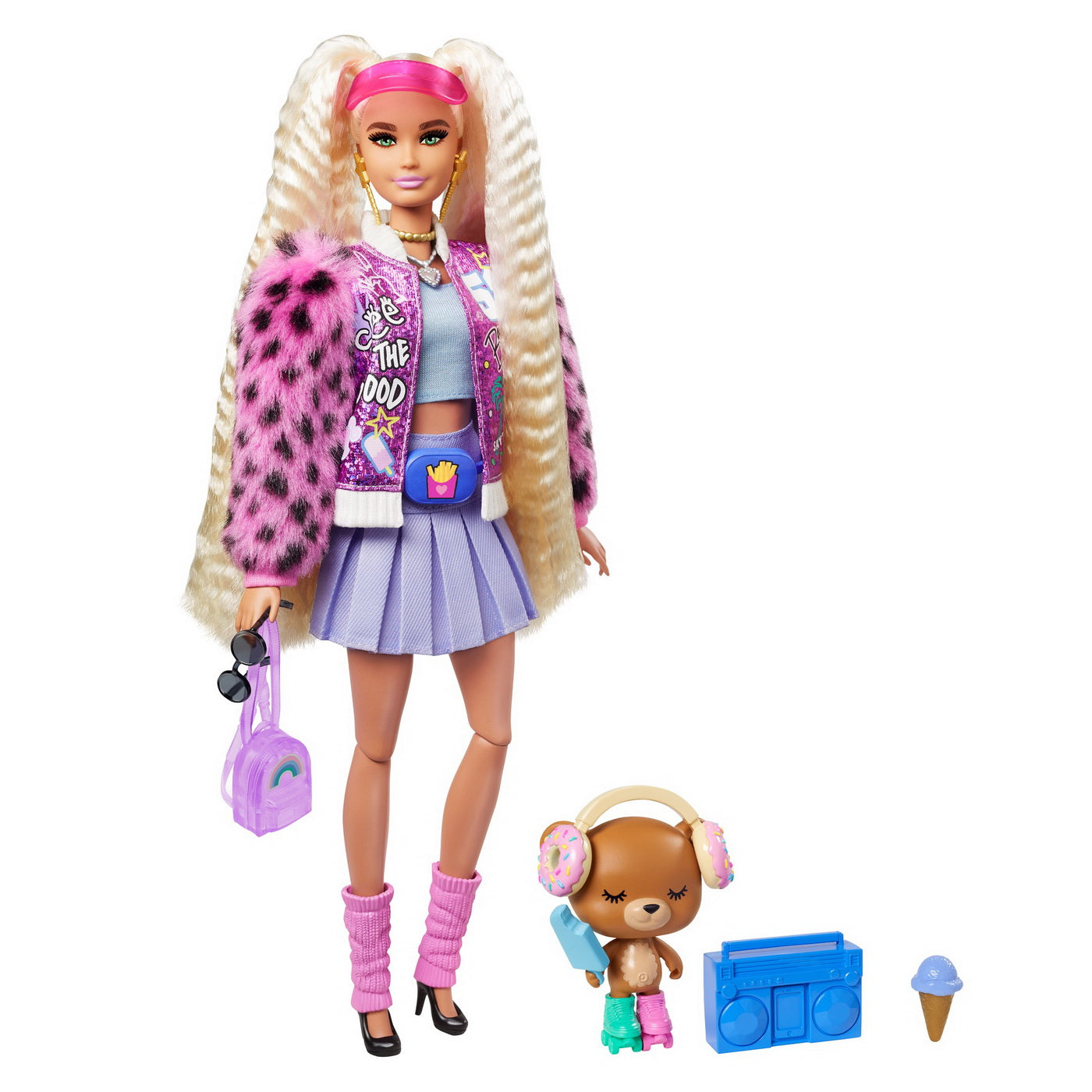 PAPUSA BARBIE EXTRA STYLE FLUFFY PINKY Mattel - Blonda cu Codite (1) [ps:401fac62-6065-42fe-b5a7-98177b06c354]