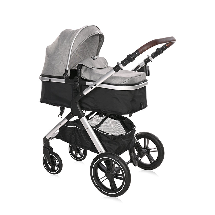 Cărucioar cu Landou Transformabil Lorelli Viola, Tropical - Opaline Grey (1) [ps:2f22366e-94dc-4930-9cf4-67474797fd54]