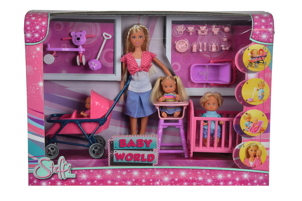 SET PAPUSA STEFFI CU 3 BEBELUSI SI ACCESORII Simba - Imagine 1