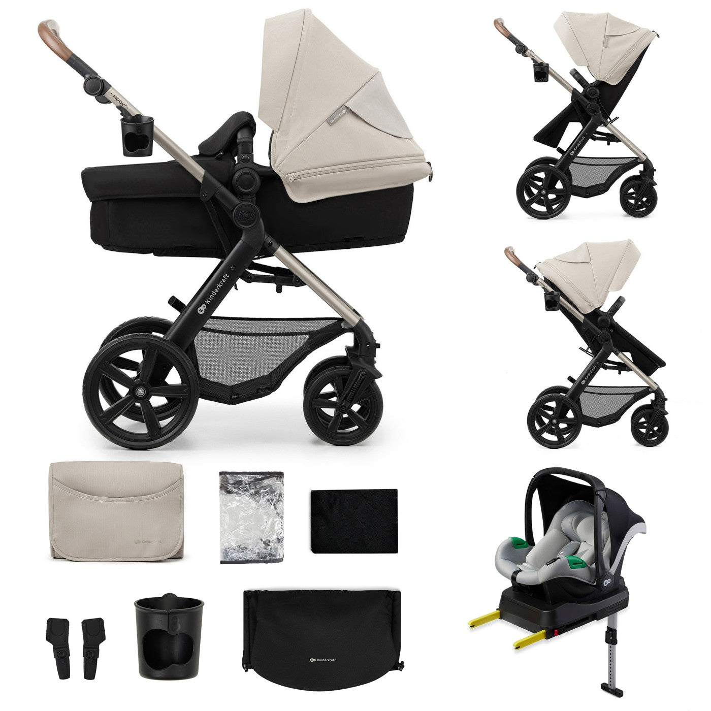 CARUCIOR MULTIFUNCTIONAL KINDERKRAFT MOOV 2 EVA 4IN1 - Gri