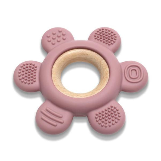Jucărie Dentiție Lorelli Flower, Silicon și Lemn, Verde - Pink (1) [ps:e34f746c-ce5b-421d-9576-fe95c1c5927f]
