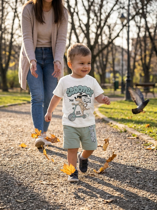 Set tricou și pantaloni scurți băieți cu imprimeu câine - Maro (1) [ps:0dd4ad2f-86ef-4255-bd6b-6d86943c3084]
