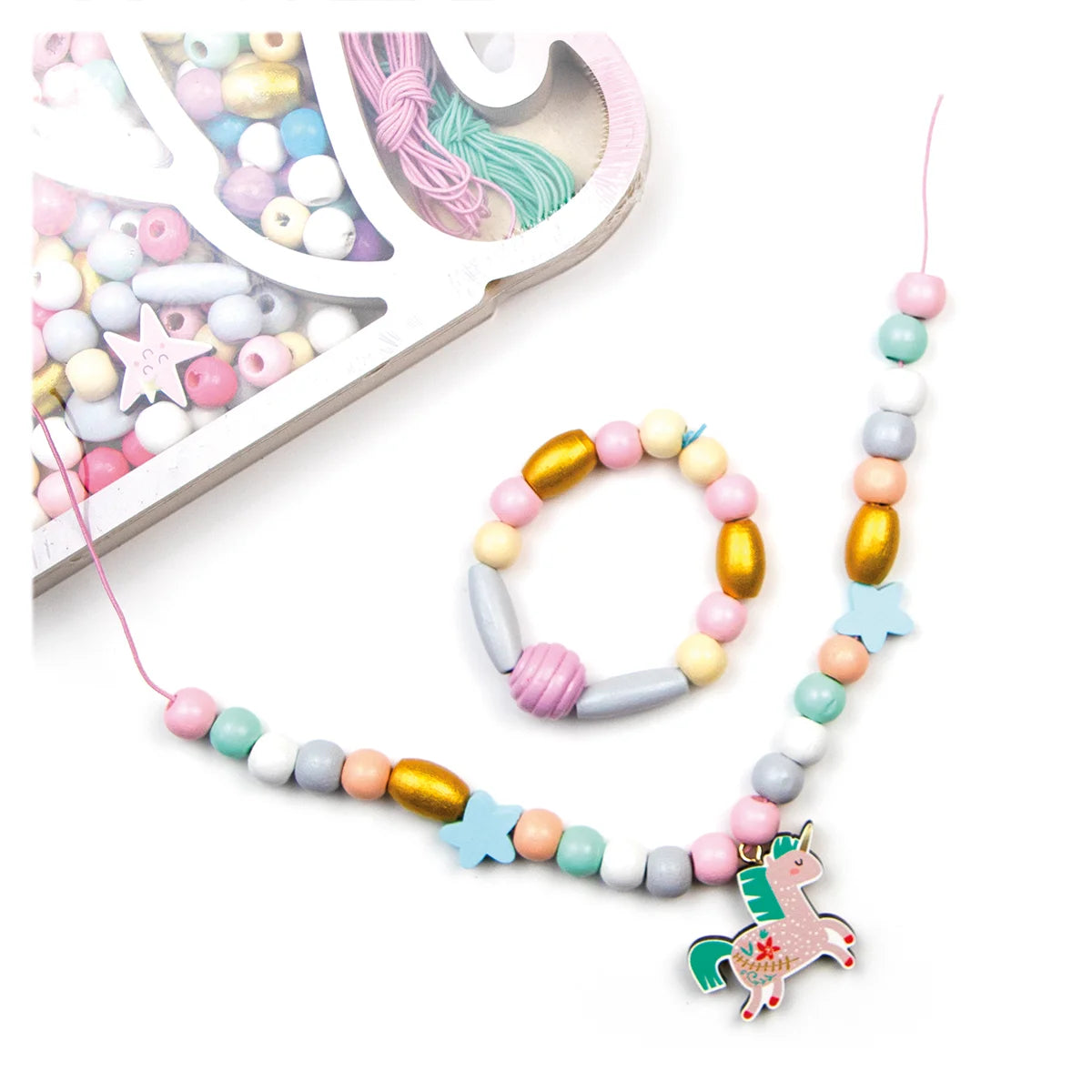 Mărgele Lemn Unicorn Pastelate Sycomore - Jucărie Creativă - Default Title (1) [ps:82d73d19-da0b-4522-8484-8aa46807677b]