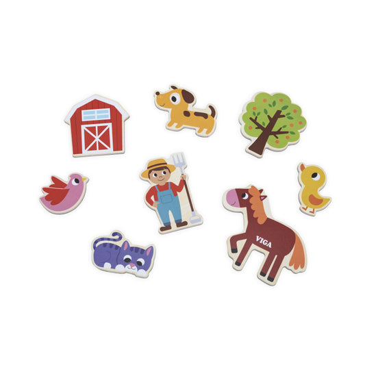 Set magnetic Animale de la ferma din lemn (20 piese), Viga - Imagine 1 [ps:0d2647de-97ed-42f3-86e1-25aeef7a297e]