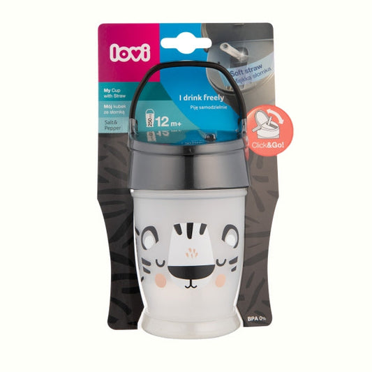 Cana Mea cu Pai Junior 250ml Salt&Pepper - 35/356, Lovi - Imagine 1 [ps:73222f9f-1ab3-488e-a996-b1670b154c68]