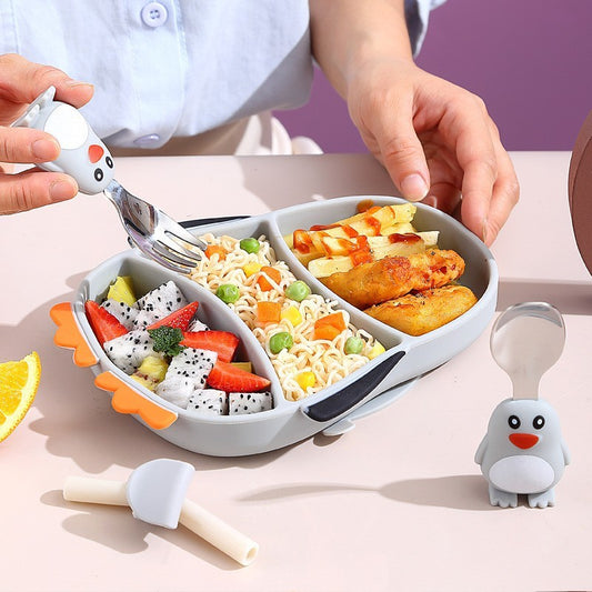 Set Diversificare Bebeluși Flippy, Silicon, Gri - Pinguin - Default Title (1) [ps:5a7f63fd-4f94-4bd7-be20-1e1c43276432]