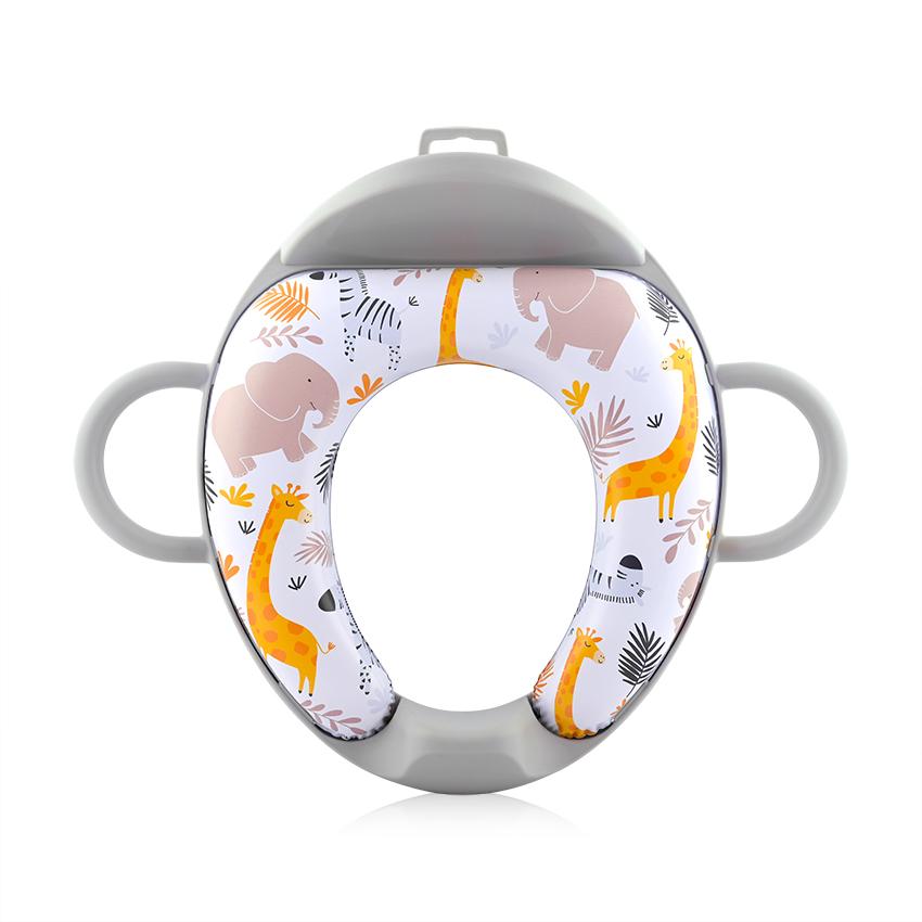 Reductor Toaletă Moale Lorelli, cu Manere, Princess Pink - gri animals (1) [ps:2c4985ff-7010-4dc4-8cdc-ab71958a60a6]