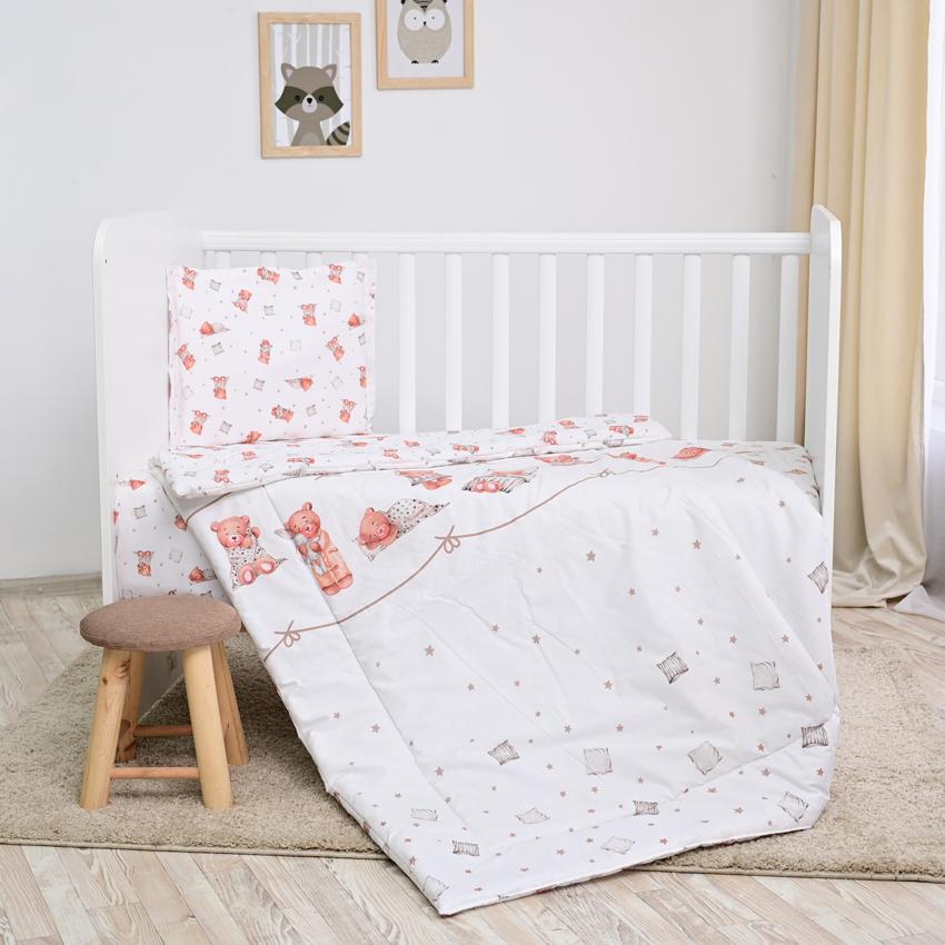 Set Lenjerie Pătuț Lorelli Train Blue, 4 Piese, Bumbac - bej bears pillows (1) [ps:09f25560-df2c-47d0-a67d-4dd5320956fe]