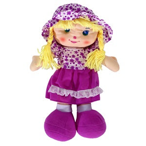 Papusa Textila Jumbo cu Rochie Mov și Pălărie - Default Title (1) [ps:346cd05c-9fd0-4999-99fd-d010cad35fec]